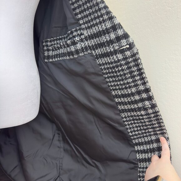 boohooMAN Pow Check Single Breasted Overcoat - Picture 7 of 11